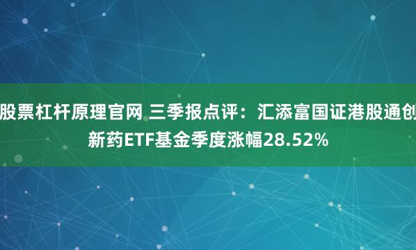 股票杠杆原理官网 三季报点评：汇添富国证港股通创新药ETF基金季度涨幅28.52%